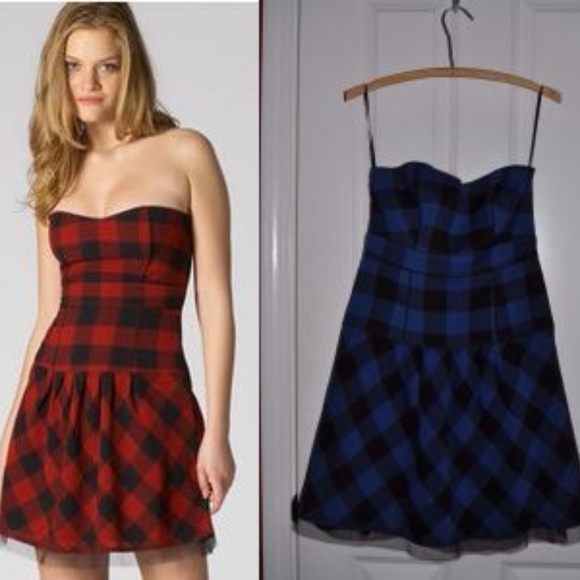 American Eagle Outfitters Dresses & Skirts - "SALE" AE Buffalo Check Strapless Sweetheart Dress